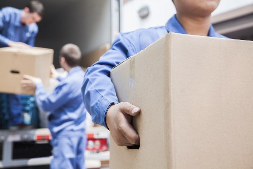 Removal van and moving boxes for a Kentishtown home move