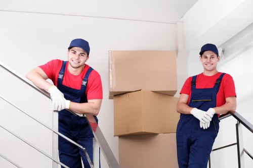 Packed moving boxes ready for a man and van removal service