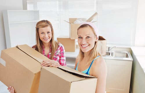 Packed boxes and furniture ready for a local house move